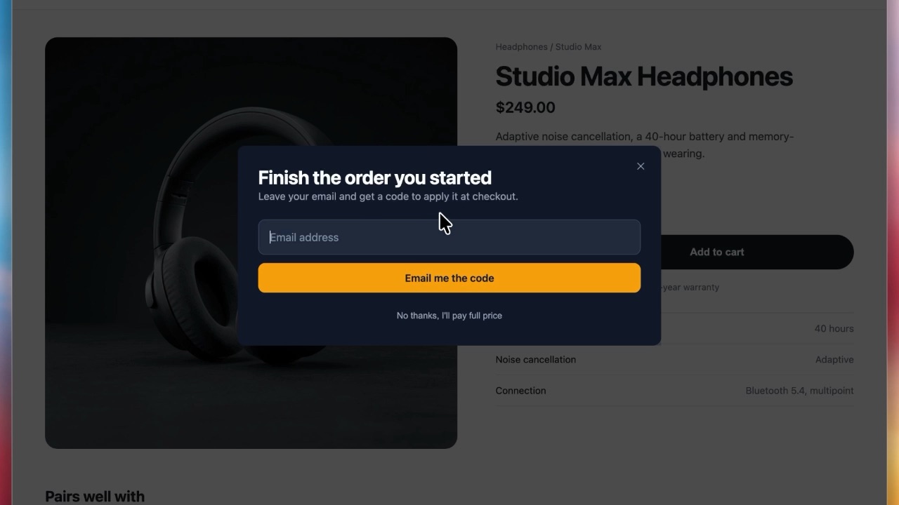 How to add an exit-intent popup to any website, no code